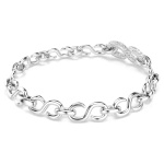 Dextera bracelet Round cut, White, Rhodium plated